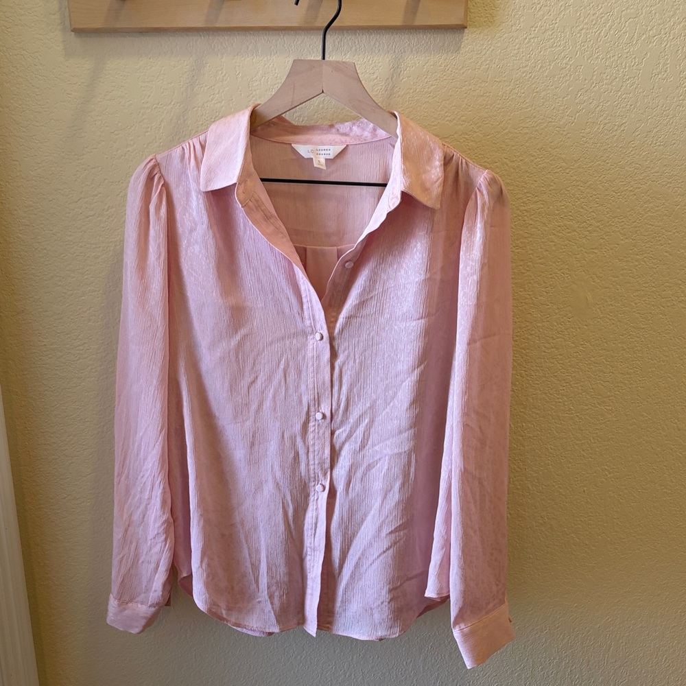 Pink floral Button-Up Women's Top